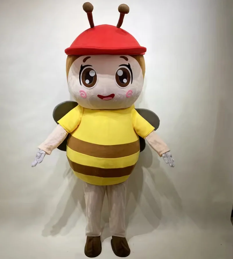 Bee Mascotte Cosplay Kostuum Pluche Cartoon Volwassen Fancy Dress Halloween Reclame Carnaval Party Suits Wandelprestaties Props