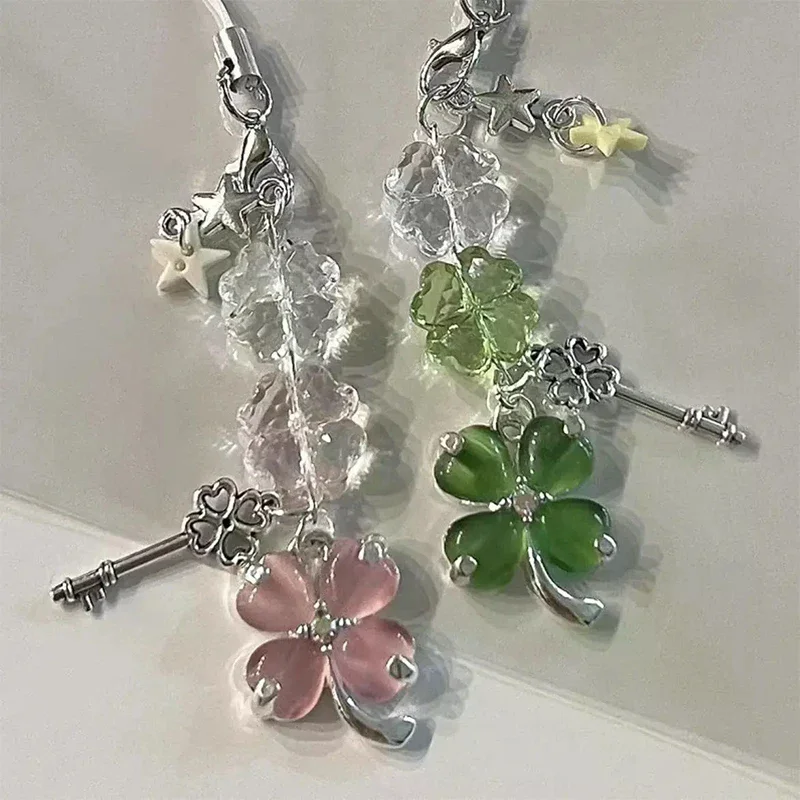 Изысканный-кулон-для-телефона-lucky-leaf-модная-цепочка-для-телефона-милый-брелок-с-четырьмя-листами-клевера-украшение-для-рюкзака-аксессуары-подарки
