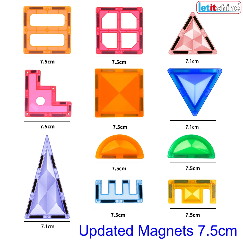 Décennie s de Construction Magnétiques Montessori de Grande Taille, Puzzle de Construction à Faire Soi-Même, Carreaux Magnétiques, Cadeau pour Enfant en Bas Âge