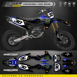 PowerZone Custom Team Graphics Backgrounds Decals Stickers Kit For YAMAHA 2019 2020 2023 YZ250F WR250F 18-22 YZ450F WR450F 16