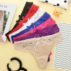 Lace G-string Seamless Panties Cotton Women's Underwear Sexy Panty Female Underpants Thong Solid Color Pantys Lingerie Knickers