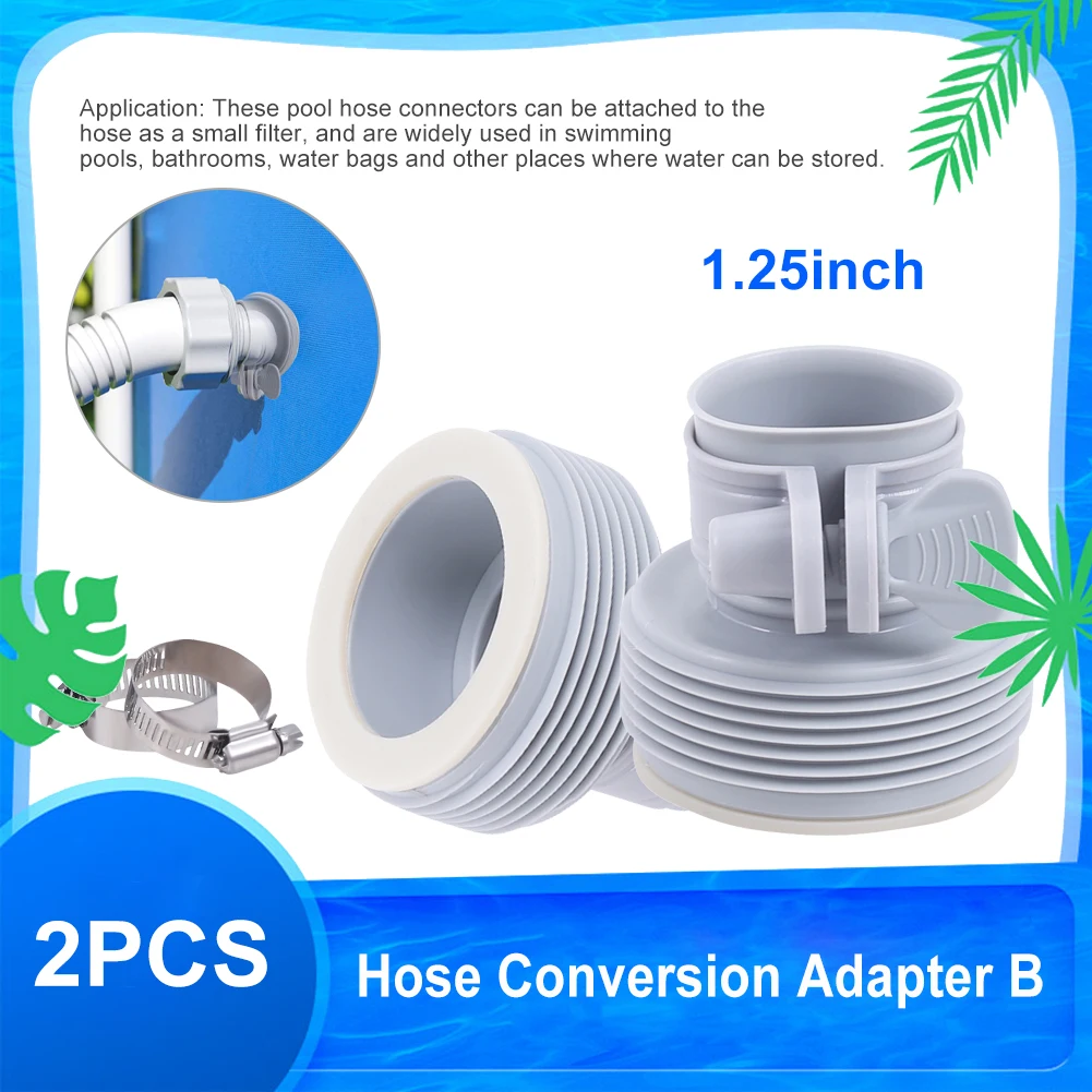 

NEW For Intex Hose Adapter B Pool 1.25in To 1.5in Pump Parts Conversion Replacement Outdoor Hot Tubs Accessories