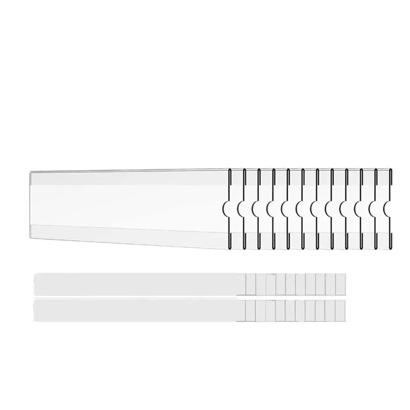 ABUG-For Wall Mountable Name Plate- 12 Pack 2X8 Inch Clear Acrylic With Self-Adhesive Tapes, Drill-Free Installation For Doors S