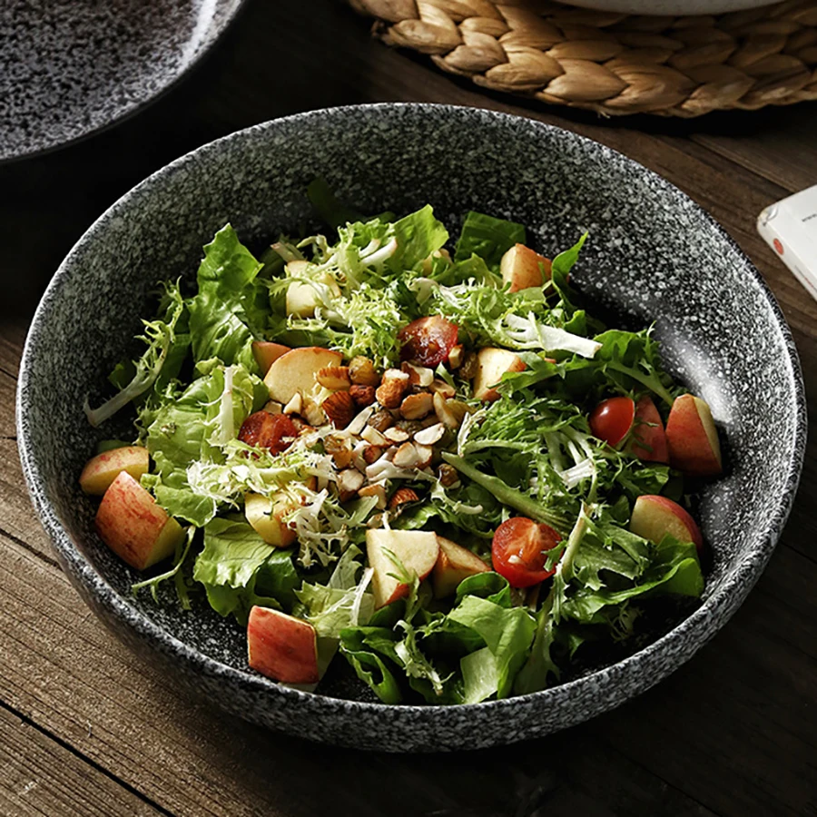 8 بوصة النمط الياباني الكلاسيكية الخزف طبق جانبي السلطانية النمط الياباني طبق عميق مطعم طبق سيراميك دائري طبق للسلطة #2