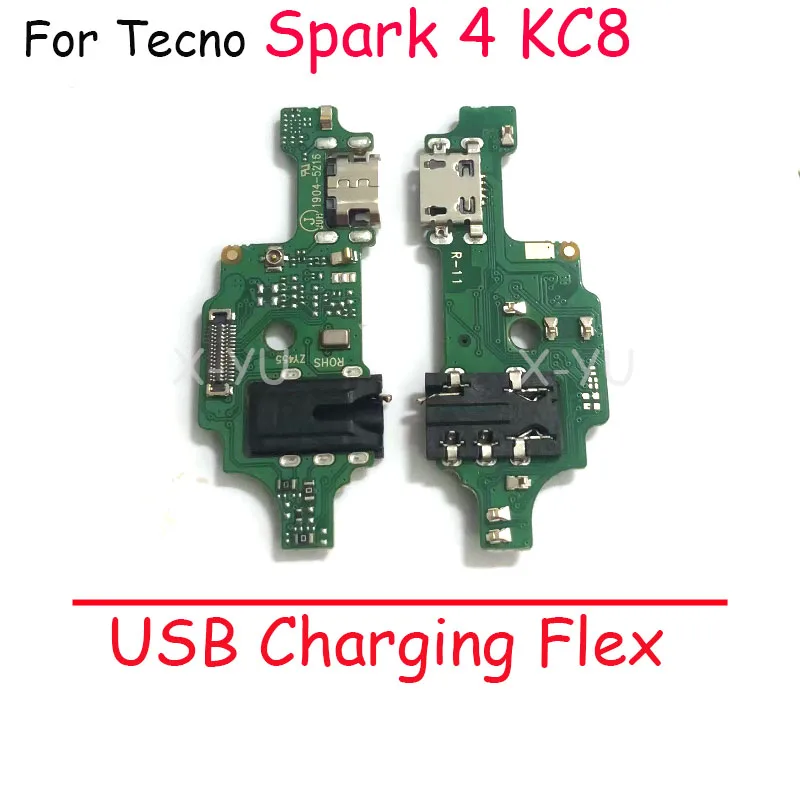 For Tecno Spark 2 3 4 5 6 7 8 7T 8C Go Air Pro KC2 KC6 KF6 KD6 KD7 KE7 KC8 KF8 KG6 KF6P USB Charging Board Dock Port Flex Cable