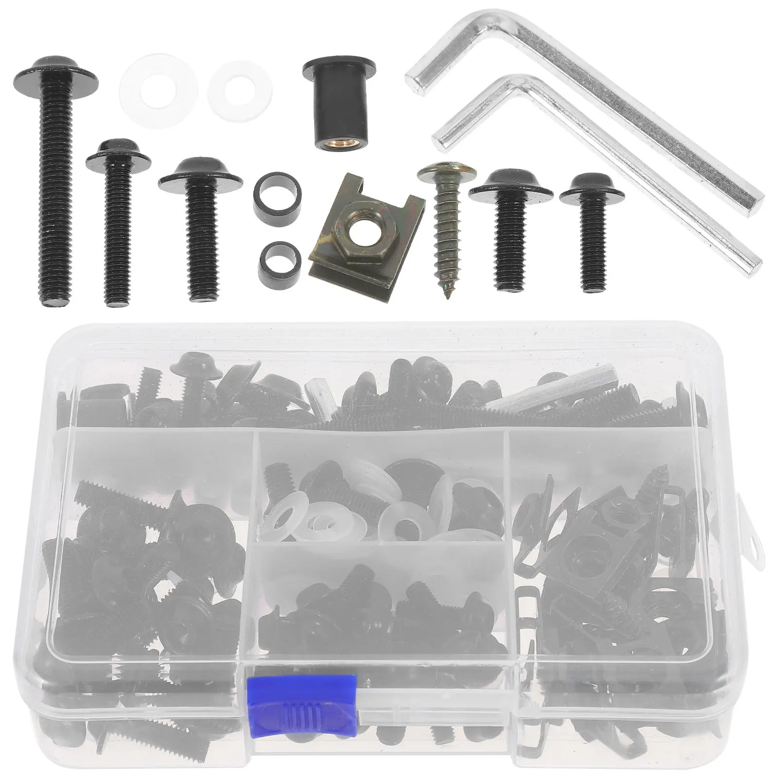 1Set Motorcycle Fairing Bolt Kit Metric Bolts Nuts Washers Spacers for Upper Side Tail Fairing Windscreen Decoration Stylish