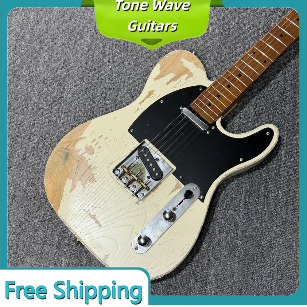 2026 new Guitar Make Old Yellow Ash Body  Maple Fingerboard  Tone SS Pickup Collectible Guitar Premium Music Gift