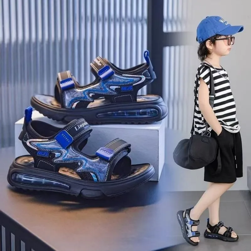 

Boy's Hollowed-out Sporty Casual Sandals for Summer 2026.New style. Anti-slip and breathable. With air cushioned beach soft sole