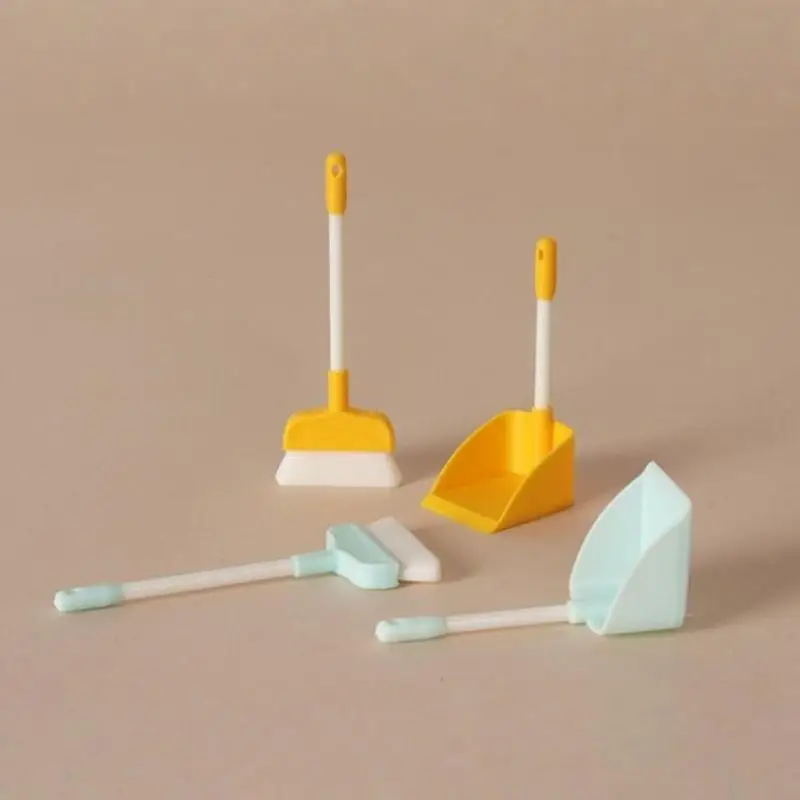 .New Sale.1Set 1/12 Dollhouse Miniature Brush Dustpan Kit Doll Home Cleaning Tools Decor Toy Micro Life Scene Decoration Props