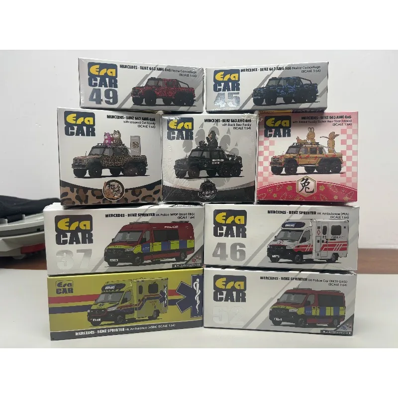 Diecast ERA 1:64 Benz G63 6x6 Off-road Pickup Truck Ambulance Fire Truck Alloy Car Model