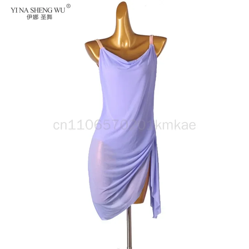 

Women's Sleeveless Latin Dance Competition Costume Set Performance Dress Rumba Cha Cha Tango Stage Outfit Girls Competition Suit