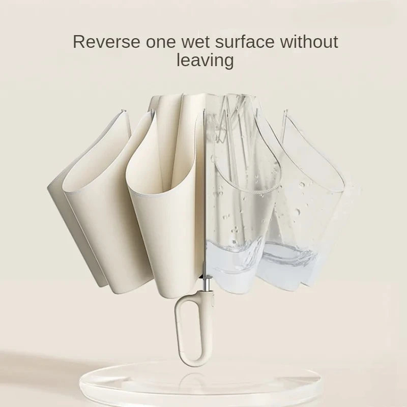 ZUODU Fully Automatic Umbrellas Dual Use of Rain Sunny Wind Resistance Reinforced Foldable Ring Buckle Umbrellas Portable