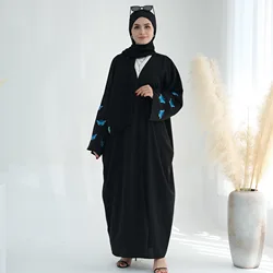 Nuovo Ramadan farfalla ricamo Kebaya Dubai Abaya Kimono caftano musulmano Islam Abaya per le donne Robe Femme Musulmane caftano