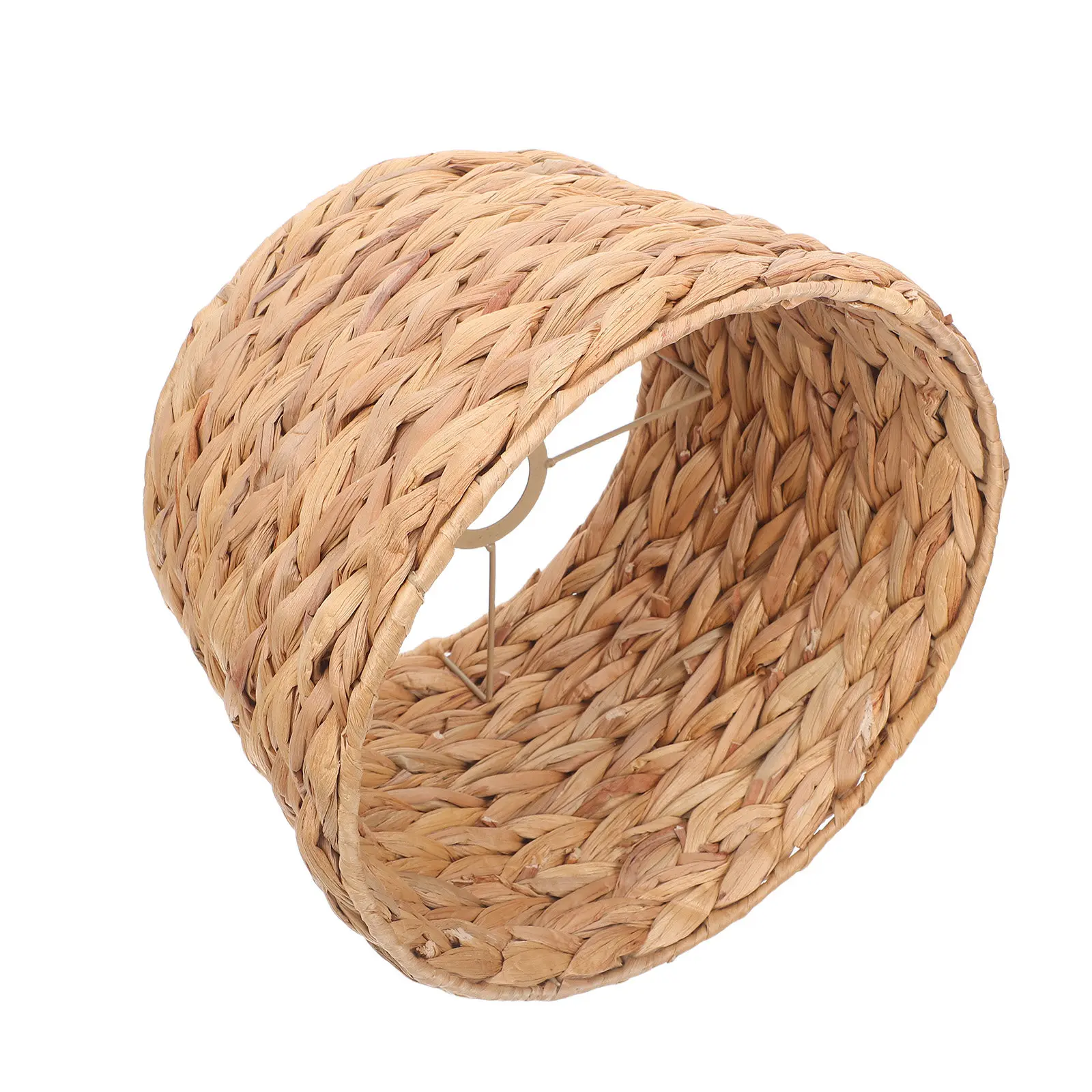 Handwoven Gourd Grass Basket Weave Lampshade 42Mm Hole Diameter Boho Asian Rustic Pendant Light Shade for Living Room Restaurant