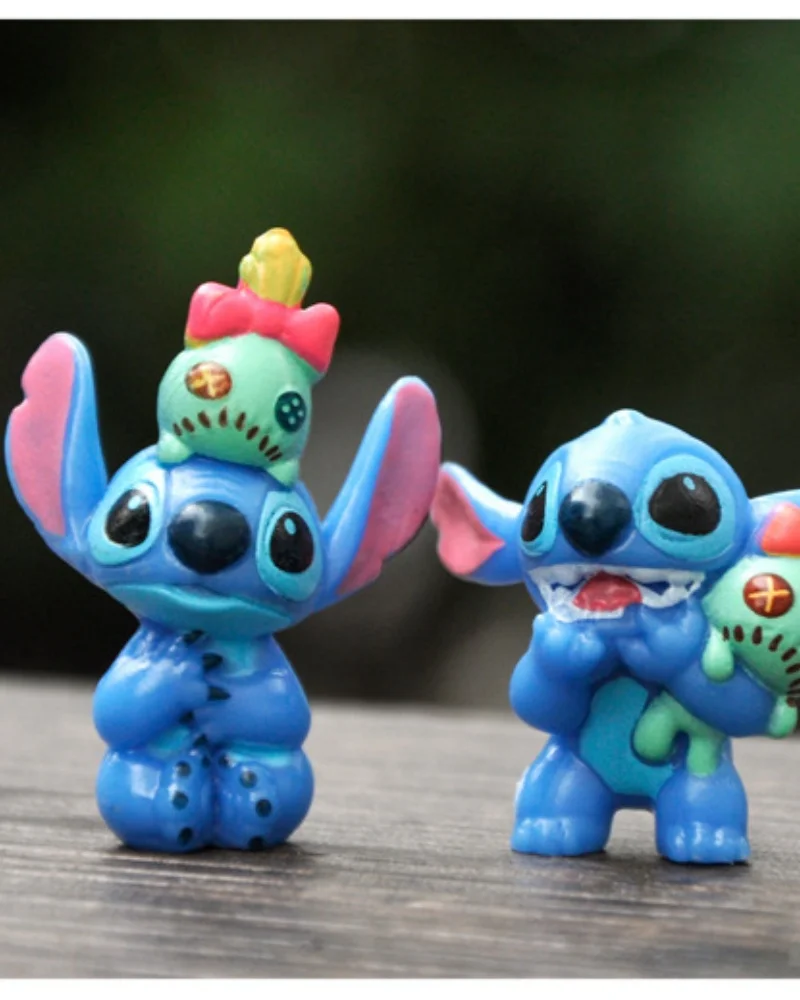 Miniso 6pcs Lilo & Stitch Cartoon Cute Figure Model Collection Anime Desktop Ornament Birthday Cake Decoration Kids Toys Gifts