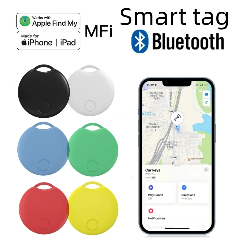 GPS Smart Tracker MFI Certification Anti Lose Reminder Device Key Wallet Car Smart Air Tag Works With Apple Find My IOS System