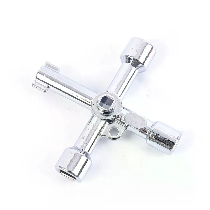 Multifunción 4 en 1 llave cruzada Universal llave triangular gabinete válvula aleación