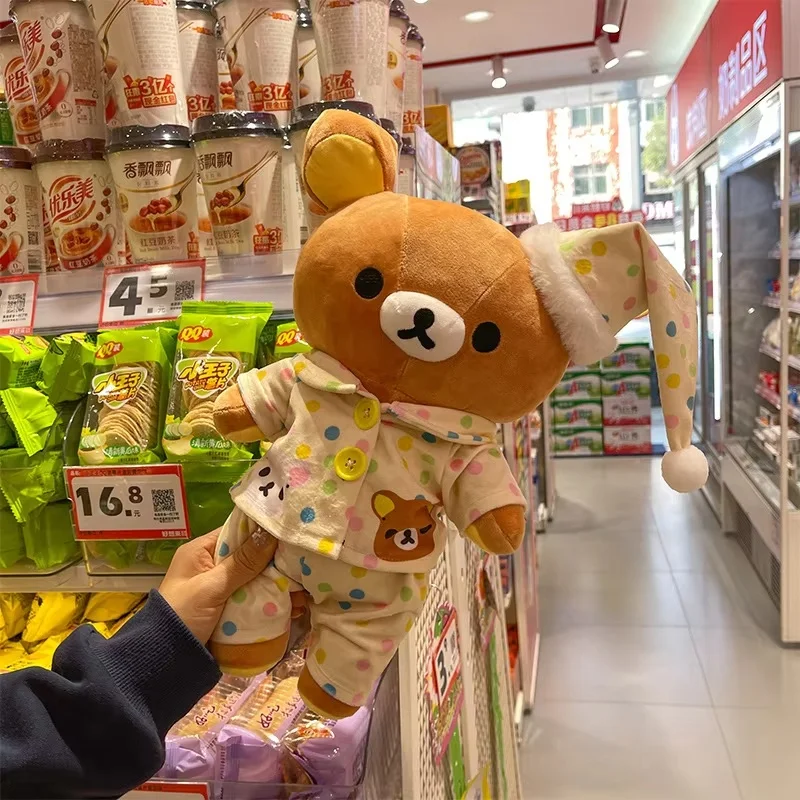 35-55 cm Rilakkuma Pyjamas Plüschtier Puppe Schlafkissen Weiches Kissen Für Sofa Bett Dekorative Unterstützende Wurfkissen Geschenk