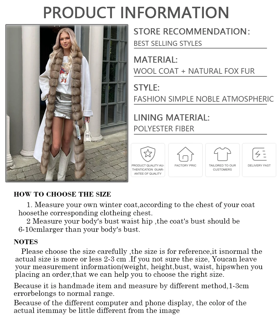 Natürliche Wollmischung Jacke Frau Winter Wolljacke für Damen Kaschmirmantel Damen neuer Stil