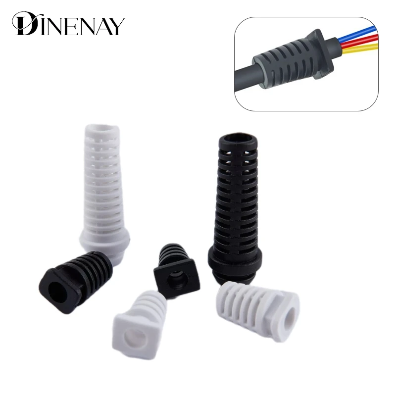 10pcs 4.6/5.2/6mm Cable Gland Connector Rubber Strain Relief Cord Boot Protector