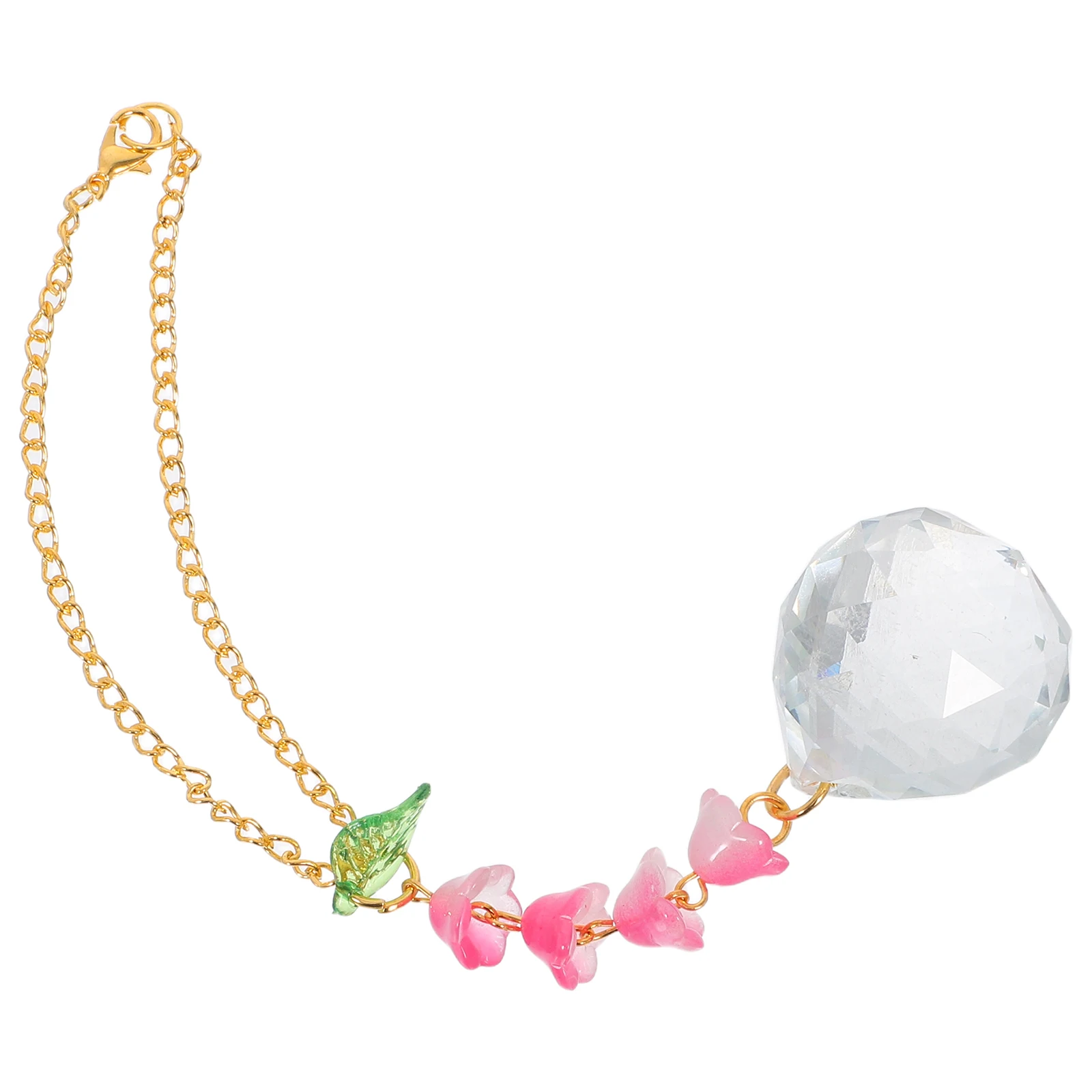 

Cute Crystal Flower For Women Sturdy Ornament Decorative Charm Pendant Flower Rear View Charm Women Decor Charms Rearview