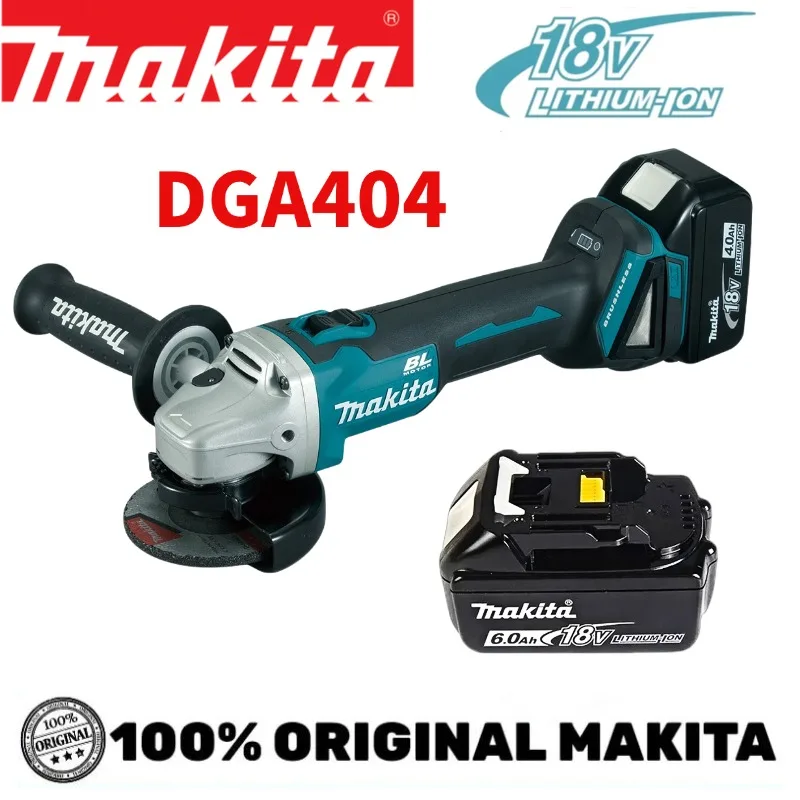 Meuleuse d'angle électrique sans fil Makita 18V 125mm DGA404 haute puissance rechargeable au lithium-ion pour la découpe et le polissage