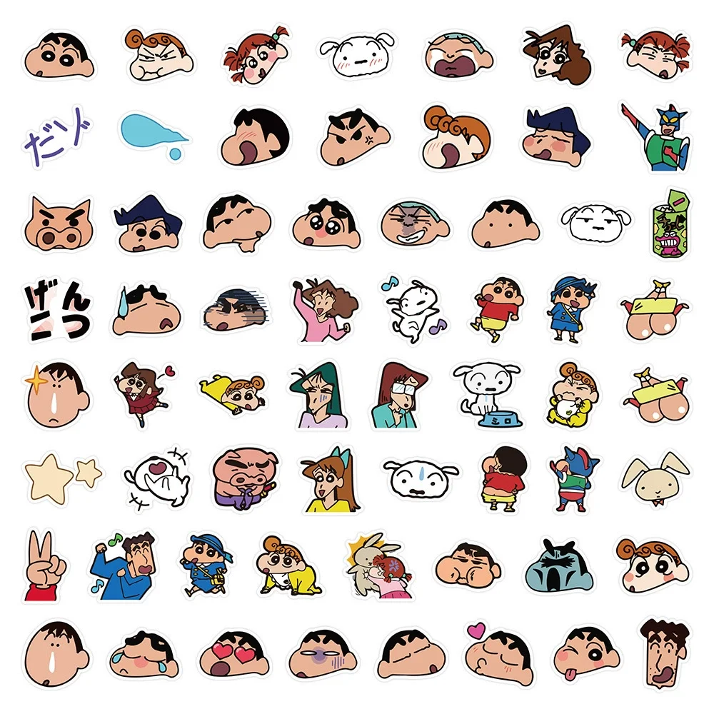 10/30/60PCS Cartoon Crayon Shin Chan Stickers PVC Material Personalized DIY Fridge Notebook Scrapbook Waterproof Daily Stickers.