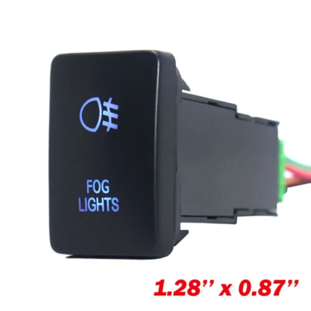 

1 шт. автомобильный синий противотуманный светильник, кнопочный переключатель постоянного тока 12 В для Toyota Tacoma Tundra 4Runner Hilux RAV4, светодиодный кнопочный переключатель, внутренние детали