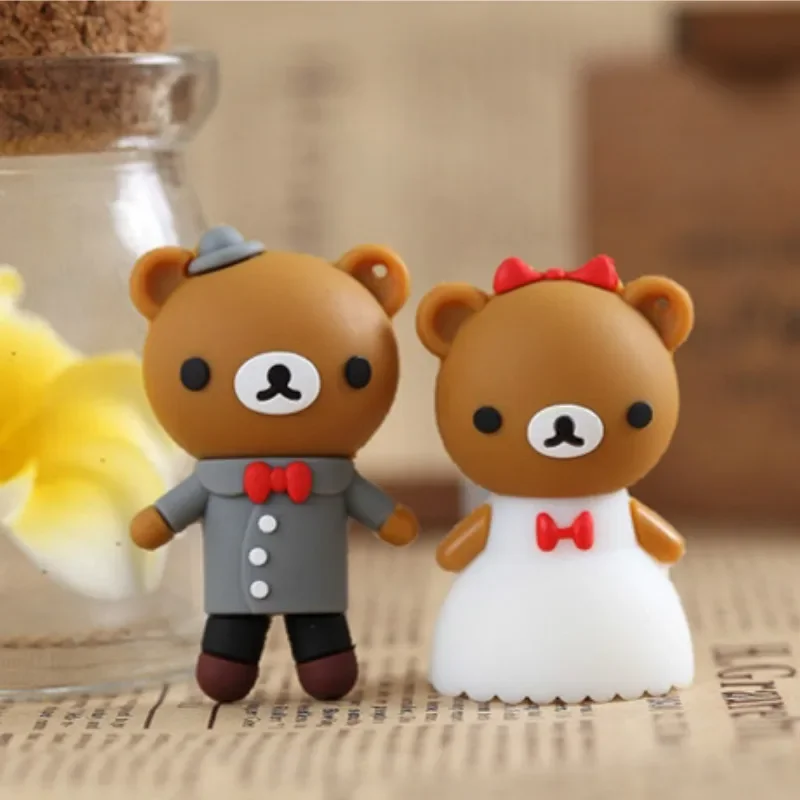 Couple Bear Usb Flash Drive  Finger 4G 8G 6G 32G 64G New Style Memory Stick Cool Gift External Storage Cartoon Wholesale Finger