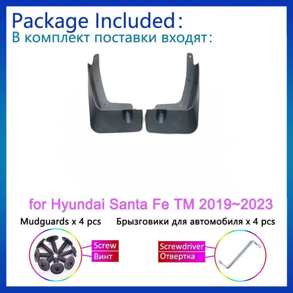 

Mudguards For Hyundai Santa Fe TM Accessories 2019 2020 2021 2022 2023 Splash Guards SUV Fender Mud Flaps Rear Wheels Car Stying