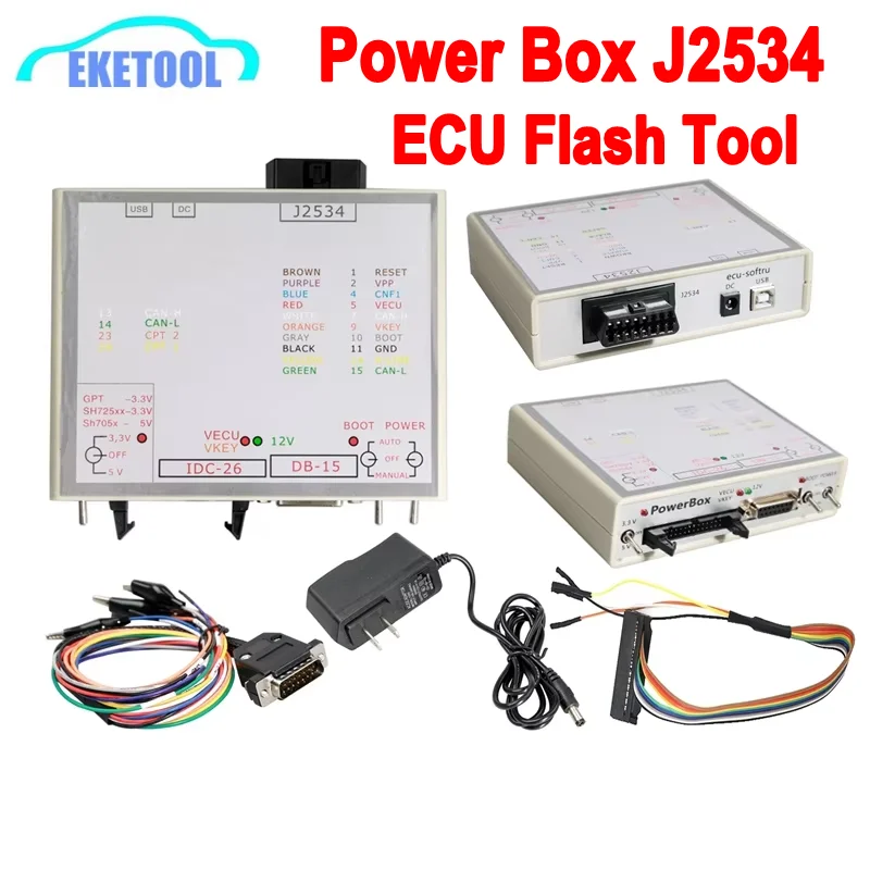 ECU FLASH JTAG Power Box ECU-Soft-Programmierer über J2534 Funktioniert 3 Modi Green LED Openport 2.0 Mehrzweck-ECU-Tool