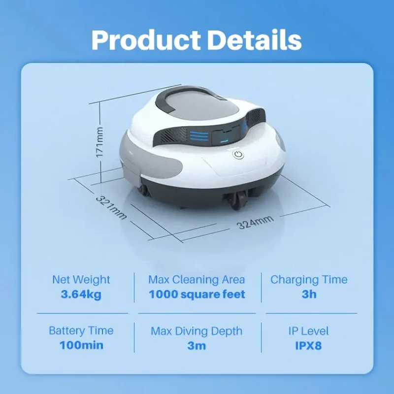 

324*321*171mm Pool Floor Cleaner Robot Pool Cleaner New Pool Robotic Vaccum Cleaner Swimming Pool Cleaner Robot