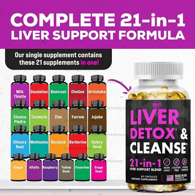 

Очищение печени, детоксикация и формула восстановления, содержащая корню одуванчика, экстракт корейского расторопа и чилин для здоровья печени