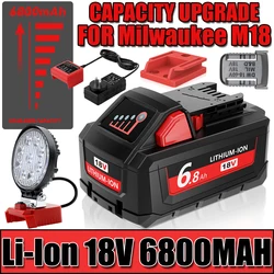 For Milwaukee M18 18V Replacement For Milwaukee M18B5 XC 3500mAH/6800mAH/8000mAH Li-ion Battery M18B 48-11-1850 2604-22 2604-20