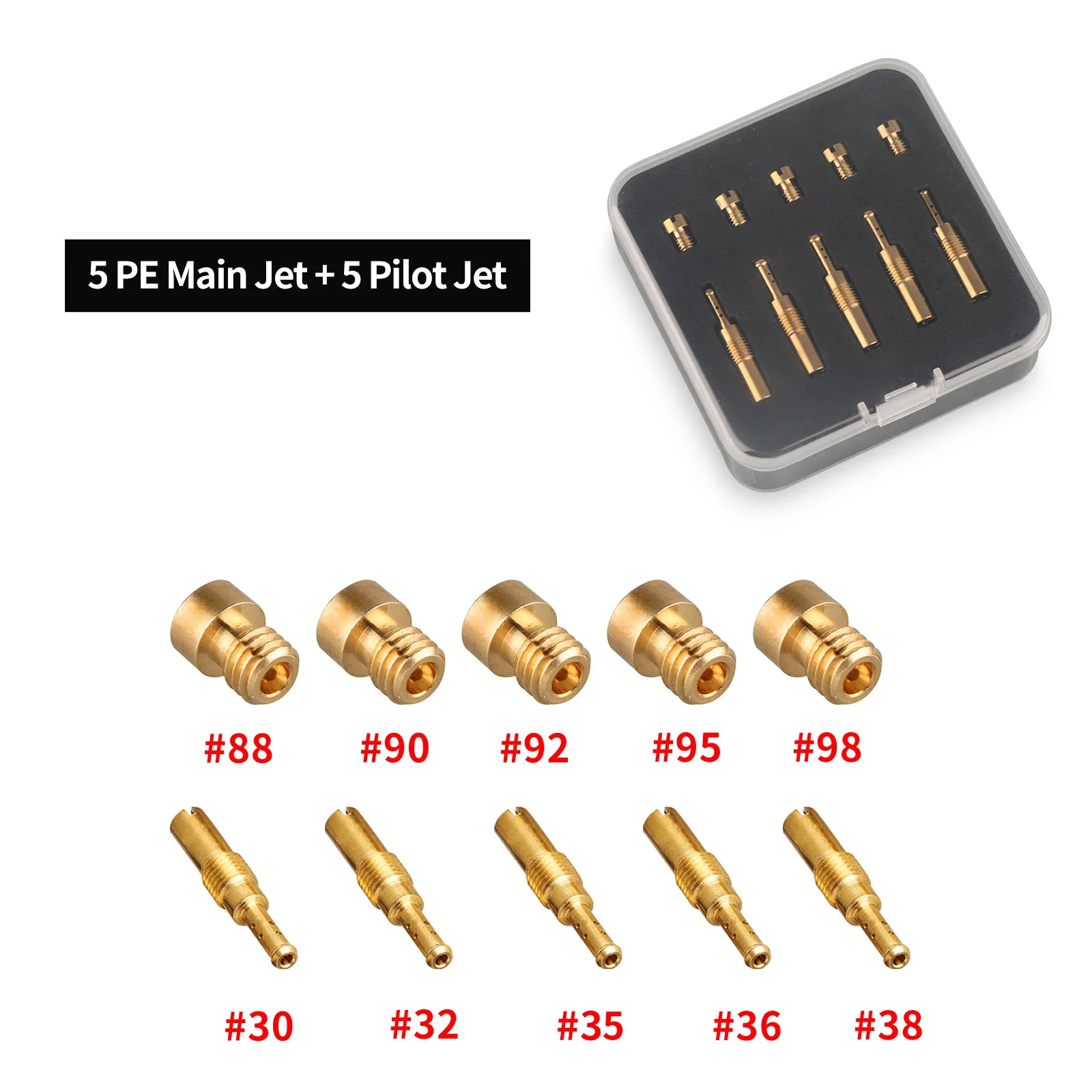 NIBBI 6/10 Stück Motorrad PE Vergaser Hauptdüsen M5 M6 Einspritzdüsendüsen-Set für Yamaha Honda Motocross Zubehör – Detail 6