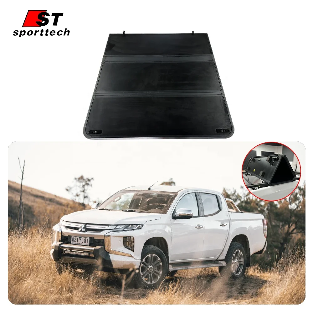 Pickup Truck Bed Cover Hard Tri-fold Folding Tonneau Cover For Mitsubishi L200 Amarok