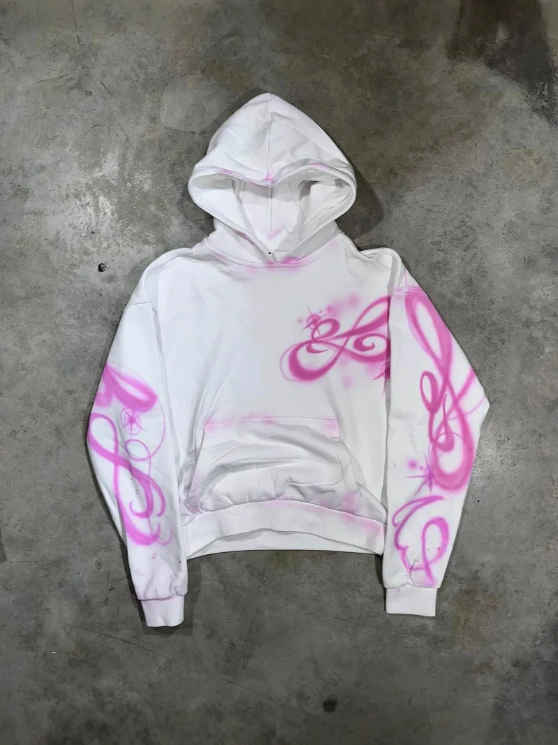 Bluzy Y2K Harajuku Gotyckie z Nadrukiem Liter, Damskie Modne Bluzy Hip-Hopowe, Bluzy z Kapturem na Zamek dla Kobiet i Mężczyzn, Bluzy Oversize w Stylu Punk