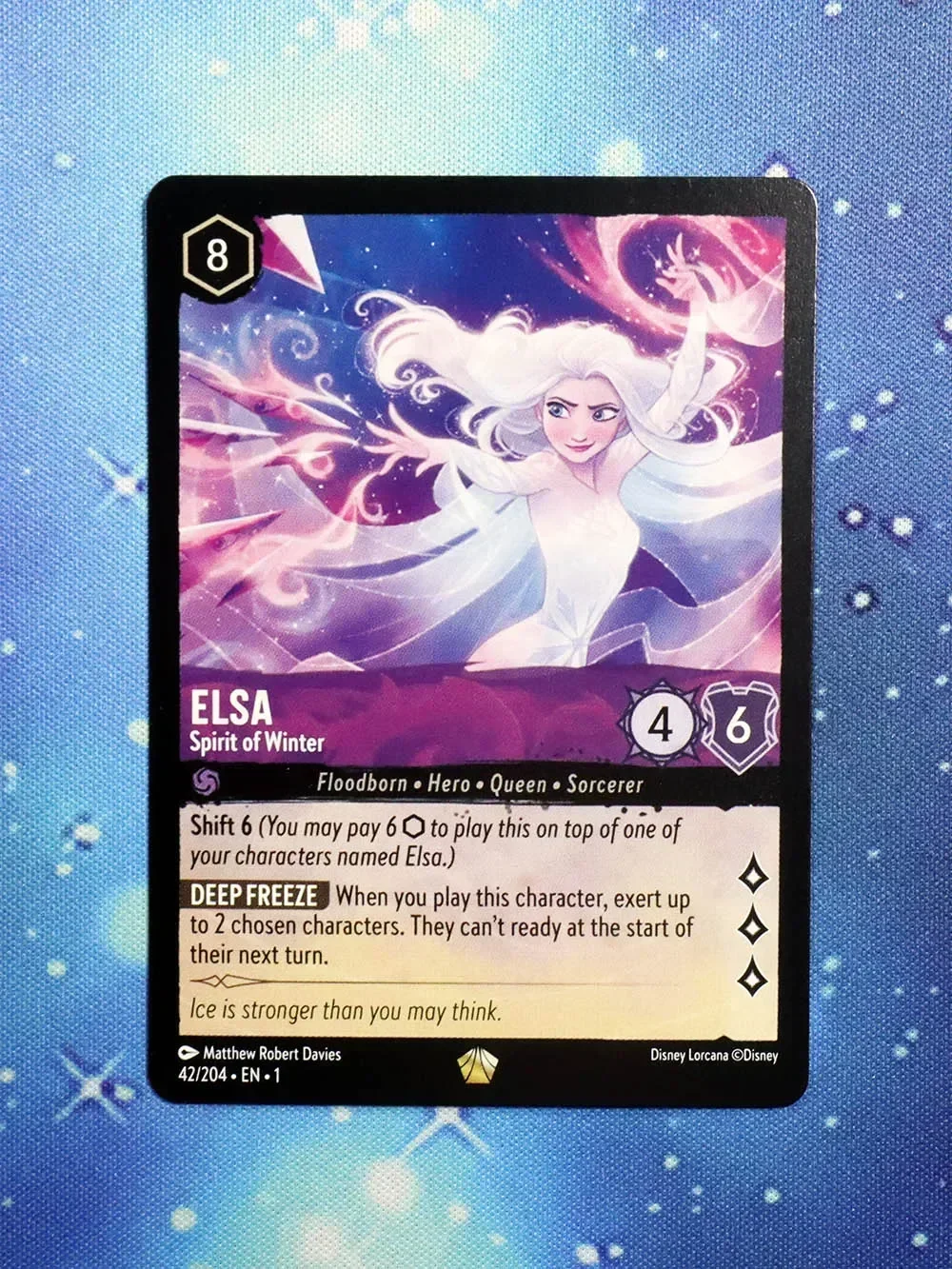 

Disney Lorcana Proxy The First Chapter NoneFoil – Elsa – Spirit of Winter (42/204)TCG Game Cards