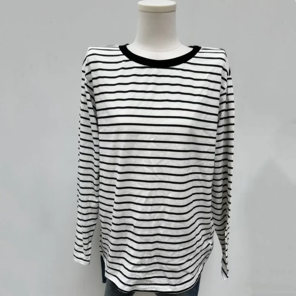 2025, dames T-shirt met lange mouwen, gestreept patroon, ronde hals, y2k-ontwerp, stijlvolle en comfortabele keuze voor modeliefhebbers