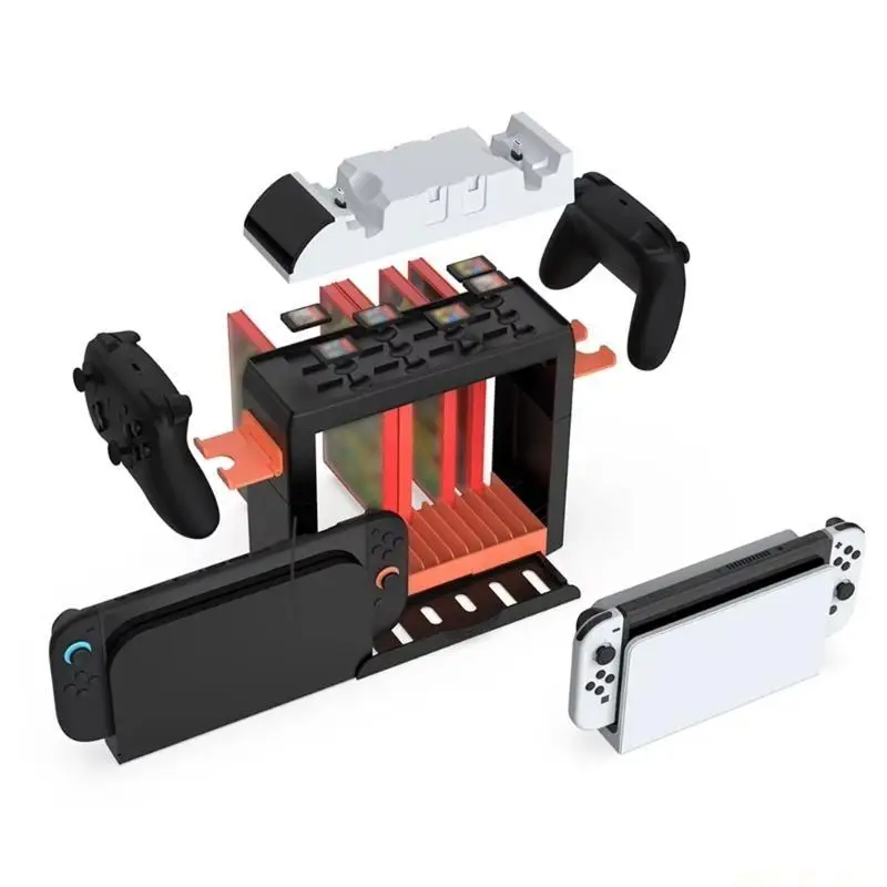 M5TD Storage Tower Dock Rack Stand Multifunction Organizing Holder for NS2 Game Console Controller Organizers Station