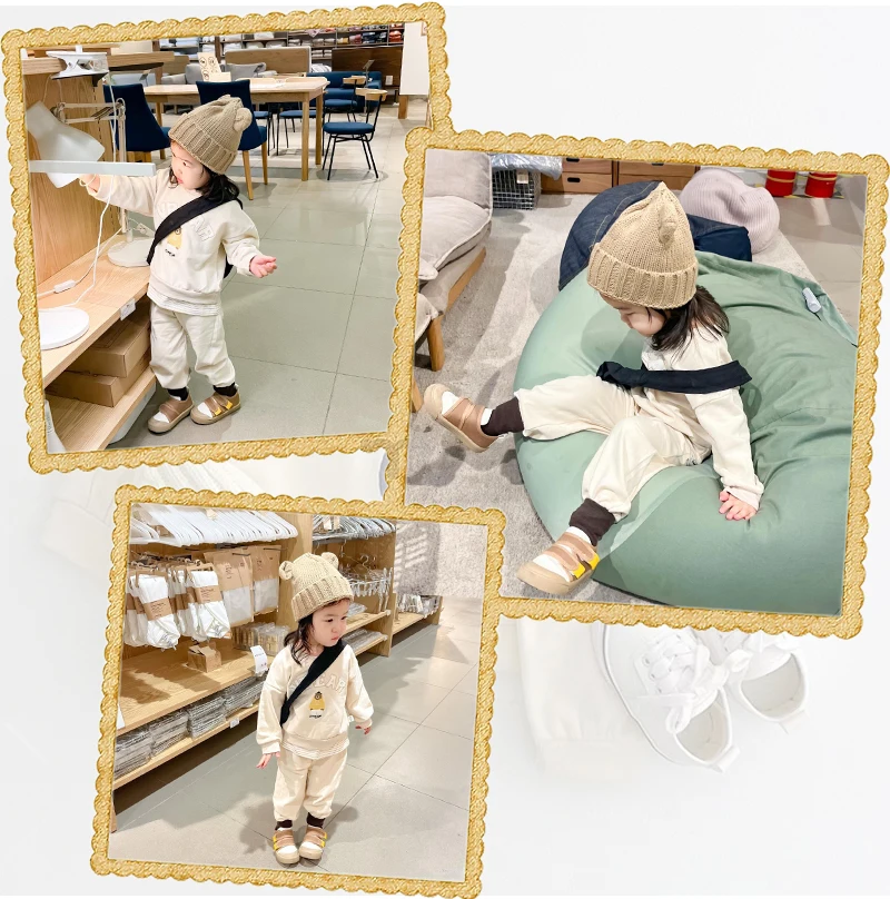 Fashion girls Toddler Baby Korea Clothing Fall Clothes Sets Baby Boys ​Set Kids Sports Bear Sweatshirt Pants 2Pcs 2 to 8 year