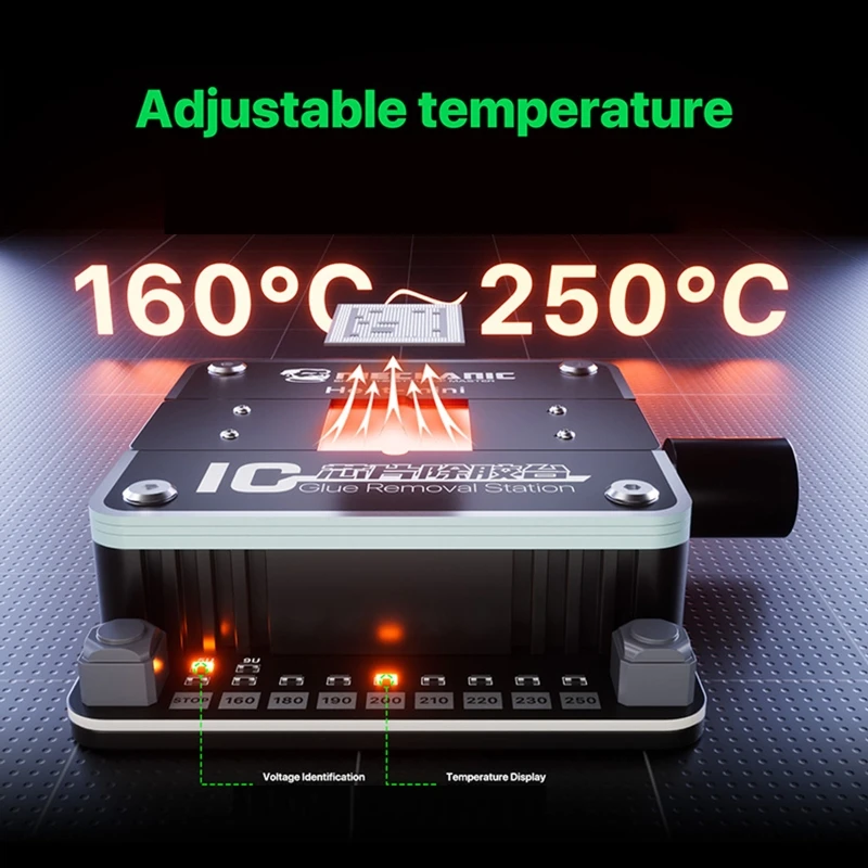 ホットプレートはんだ除去ステーション調整可能な-160-℃-に-250-℃-チップ加熱プラットフォームエレクトロニクス修理接着剤除去用