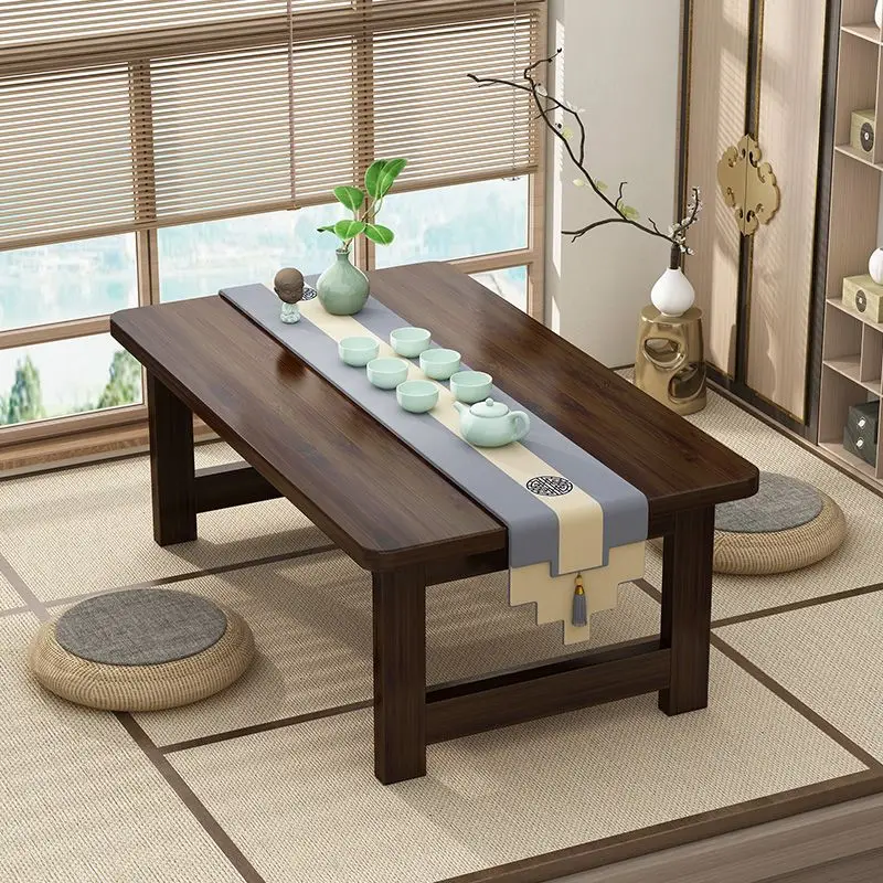 60/70CM Bay Window Tatami Wooden Table Home Bedroom Bed Folding Computer Study Desk Balcony Coffee Table Sundry Rack