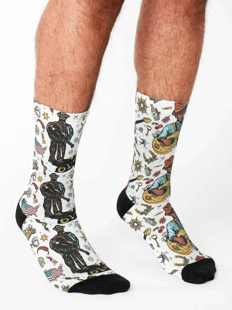 Blues music Socks hockey gym hiphop Rugby Socks Man Women's