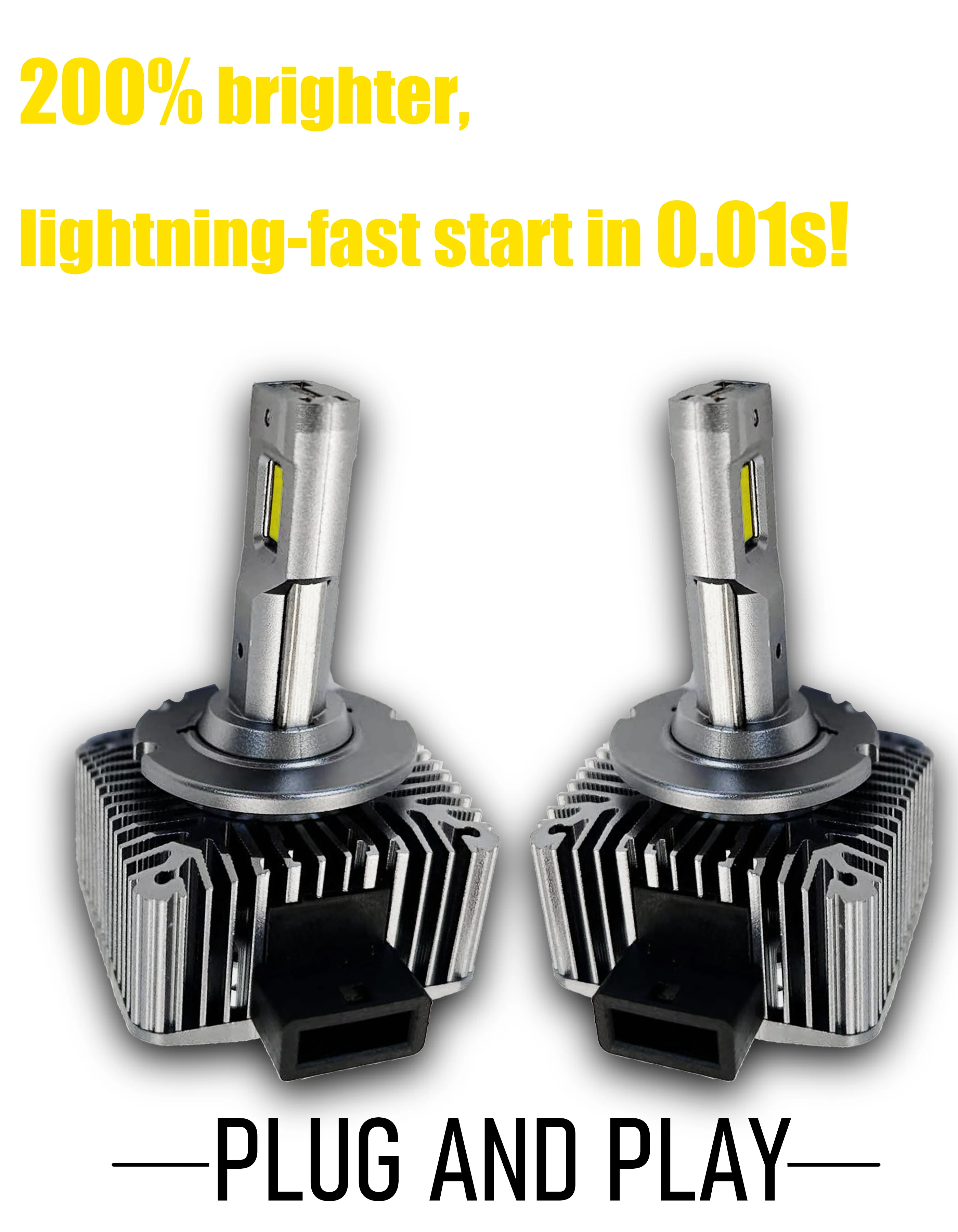 

1Pair Car LED Headlight D1S 85V IP67 Waterproof Car Driving Running Light Front Fog Dustproof Lamp 6000-6500K 5500LM Auto Light