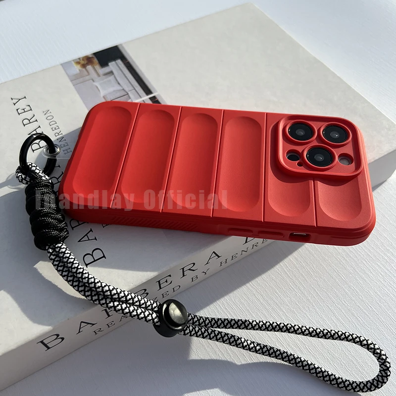 

Red Matte Silicone Soft 3D Stripe Case For iPhone 14Promax 13Promax 11 11Promax 12 12Pro 12Promax 13 13Pro 14 14Pro XR Xsmax New