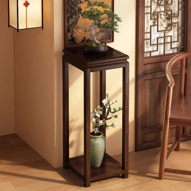 Solid Wood Flower Table Chinese Flower Shelf Living Room Floor-to-ceiling Balcony Green Plant Flower Pot image 3