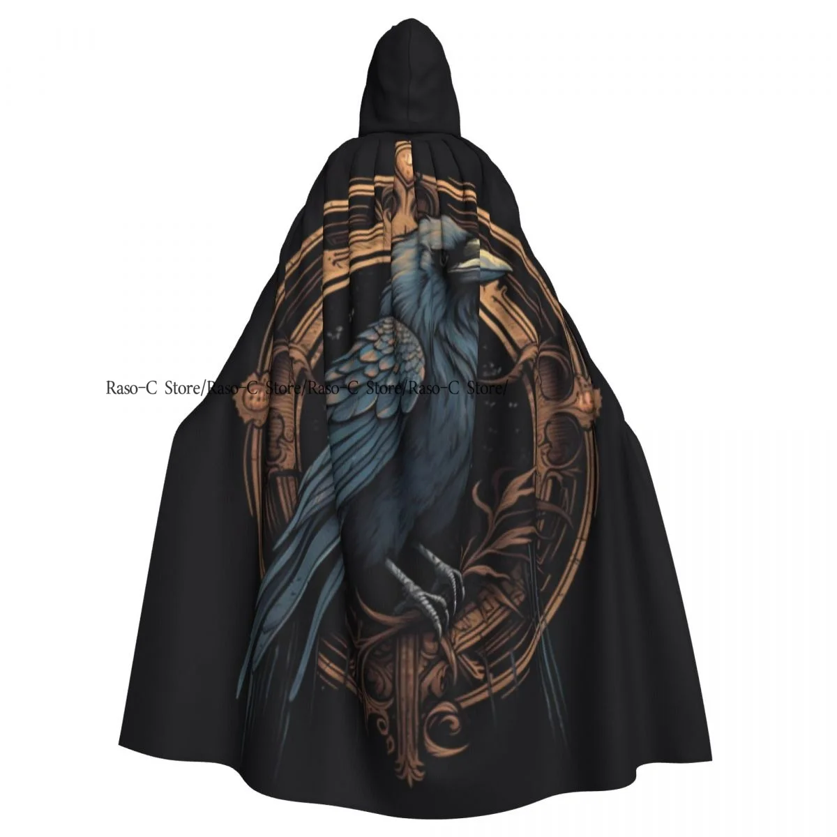 Hooded Cloak Unisex Cloak with Hood Crow In The Circle Cloak Vampire Witch Cape Cosplay Costume