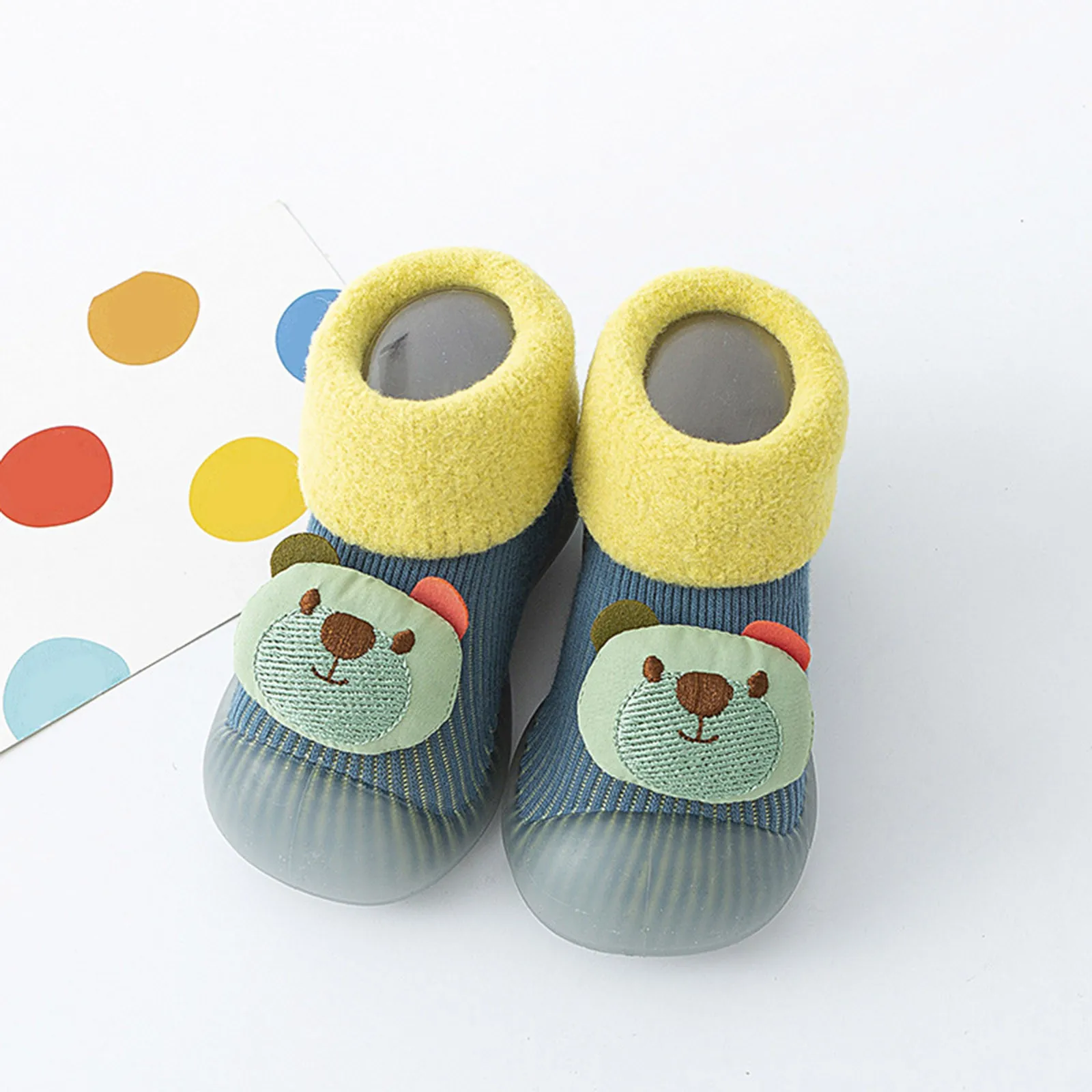 Chaussettes Unisexes pour Bébés, Bol et Garçons, Chaussures à Semelles Souples, avec Motif de Dessin Animé Animal, Lumines2024