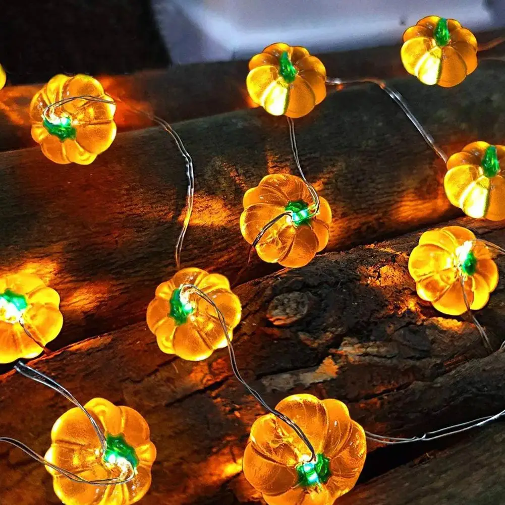 Halloween Pumpkin Lantern String Lights IP65 Waterproof Copper Wire Fairy Light for Outdoor Garden Party Holiday Decoration